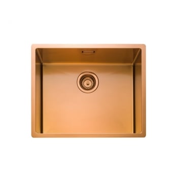 Rangemaster Spectra 1.0 Bowl Kitchen Sink with Waste Kit 540mm L x 440mm W - Copper