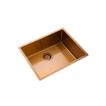 Rangemaster Spectra 1.0 Bowl Kitchen Sink with Waste Kit 540mm L x 440mm W - Copper