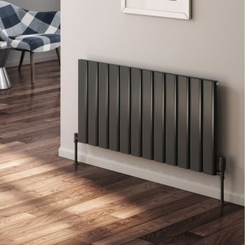 Reina Vicari Single Horizontal Aluminium Radiator 600mm H x 800mm W Anthracite