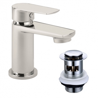 Sagittarius Baby Bari Mini Mono Basin Mixer Tap with Sprung Waste - Chrome