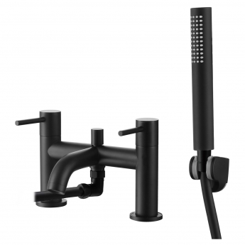 Sagittarius Ergo Bath Shower Mixer Tap with Shower Kit Pillar Mounted - Black