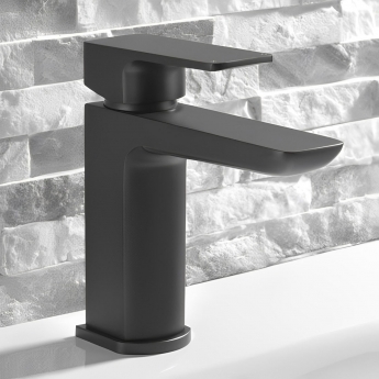 Sagittarius Ravenna Mono Basin Mixer Tap with Sprung Waste - Matt Black