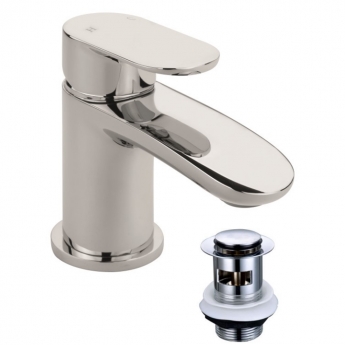 Sagittarius Tame Mini Mono Basin Mixer Tap with Sprung Waste - Chrome