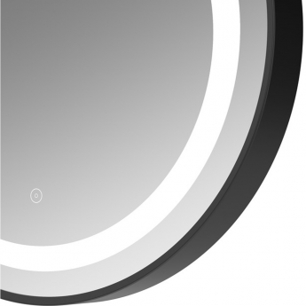 Signature Ava Round Front-Lit LED Bathroom Mirror with Demister Pad 600mm Diameter - Matt Black