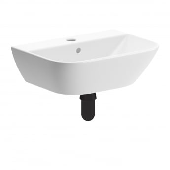 Signature Aztec Wall Hung Cloakroom Basin and Black Bottle Trap 450mm Wide - 1 Tap Hole