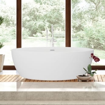 Signature Lugano Double Ended Freestanding Bath with Integrated Waste 1800mm x 800mm