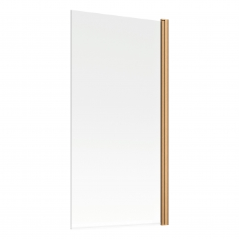 Signature Brushed Bronze Profile Single Straight Square Bath Screen 1500mm H x 800mm W - 6mm Glass