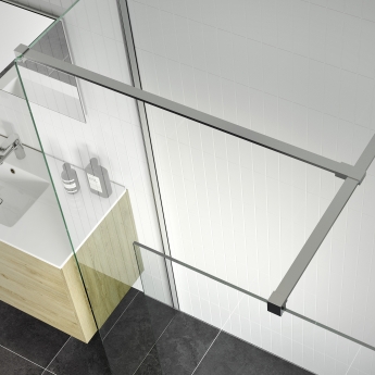 Signature Icon Chrome 1950mm Wet Room Glass Shower Screen