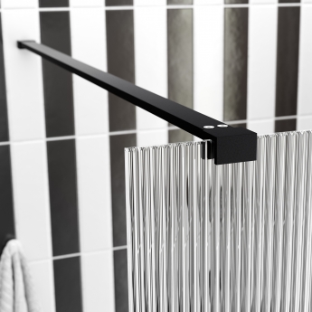 Signature Icon Fluted Black Accent Walk-In Shower Enclosure