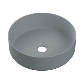 Signature Olmec Round Countertop Basin with Unslotted Waste 360mm Wide 0 Tap Hole - Matt Grey