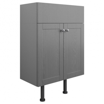 Signature Malmo Floor Standing 2-Door Vanity Unit 500mm Wide - Grey Ash