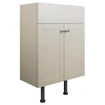 Signature Malmo Floor Standing 2-Door Vanity Unit 500mm Wide - Matt Latte