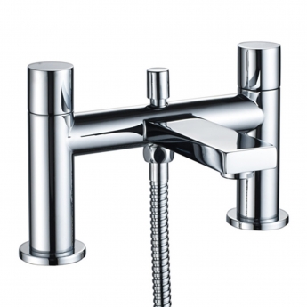 Signature Stance Bath Shower Mixer Tap with Shower Kit Pillar Mounted - Chrome