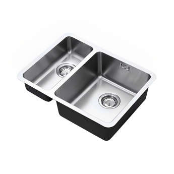 The 1810 Company Luxsoplusduo25 180/340U 1.5 Bowl Undermount Kitchen Sink - Right Handed