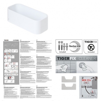 Tiger 2-Store Wall Tray/Shower Basket 250mm - White