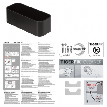 Tiger 2-Store Wall Tray/Shower Basket 250mm - Black