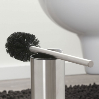 Tiger Colar Toilet Brush and Holder - Brushed Stainless Steel
