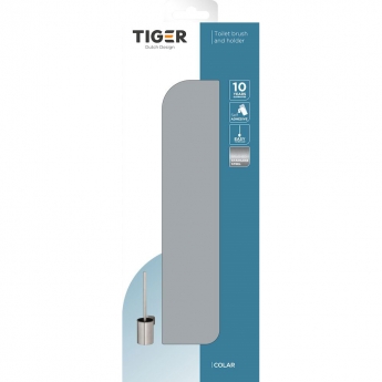 Tiger Colar Toilet Brush and Holder - Brushed Stainless Steel