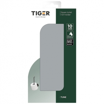 Tiger Tune Spare Toilet Roll Holder - Brushed Metal Black/Black