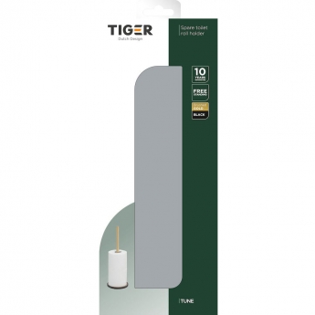 Tiger Tune Spare Toilet Roll Holder Freestanding - Brushed Brass/Black