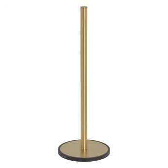 Tiger Tune Spare Toilet Roll Holder Freestanding - Brushed Brass/Black