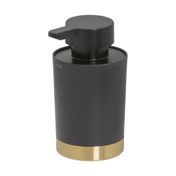 Tiger Tune Round Soap Dispenser Freestanding - Brushed Brass/Black