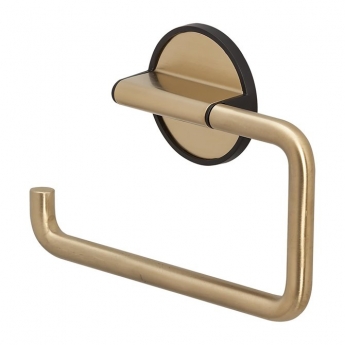 Tiger Tune Toilet Roll Holder without Cover - Brushed Brass/Black