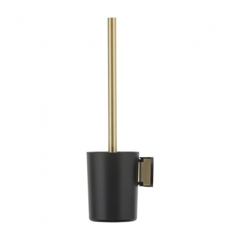 Tiger Tune Toilet Brush and Holder - Brushed Brass/Black