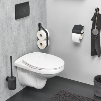 Tiger Urban Toilet Roll Holder with Cover - Black