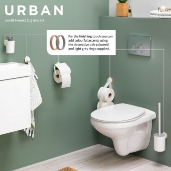 Tiger Urban Toilet Brush and Holder - White