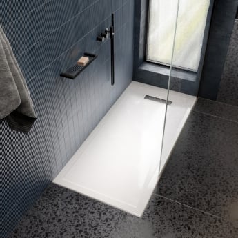 TrayMate TM25 Linear Rectangular Shower Tray with Waste 1200mm x 760mm - White