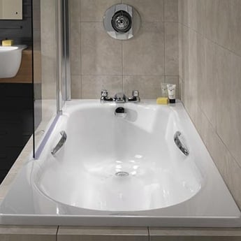 Twyford Celtic Single Ended Rectangular Bath with Twin Grips 1700mm x 700mm 2 Tap Hole (inc Leg Set)