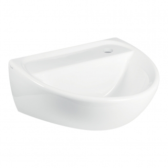 Twyford Sola Medical Right Handed Wall Hung Basin 400mm Wide - 1 Tap Hole