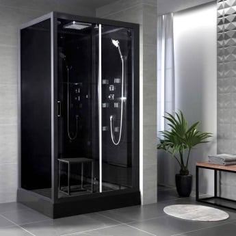 Vidalux Fusion Rectangular Steam Shower Cabin 1200mm x 900mm - Clear