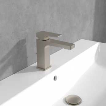 Villeroy & Boch Architectura Square Basin Mixer Tap without Waste - Brushed Nickel Matt