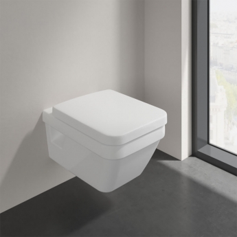 Villeroy & Boch Architectura Square Rimless Wall Hung Toilet 530mm Projection  - Soft Close Seat