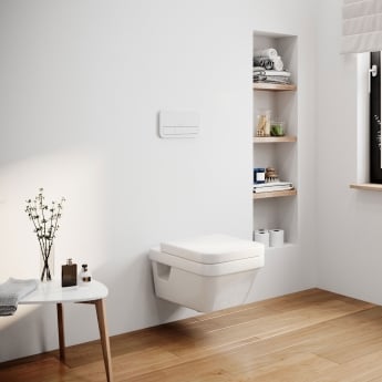 Villeroy & Boch Architectura Square Wall Hung Toilet Bundle with ViPro 2.0 Frame and Chrome Flush Plate