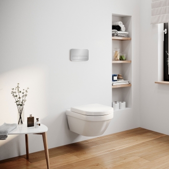 Villeroy & Boch Architectura Compact Wall Hung Toilet Bundle with ViPro 2.0 Frame and Chrome Flush Plate