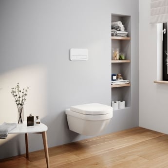 Villeroy & Boch Architectura Compact Wall Hung Toilet Bundle with ViPro 2.0 Frame and White Flush Plate