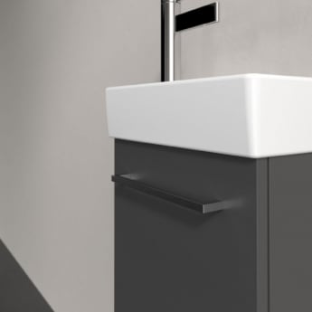 Villeroy & Boch Avento Wall Hung Vanity Unit RH with Basin 360mm Wide - Graphite with Chrome Handle