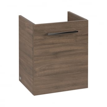 Villeroy & Boch Avento Wall Hung Vanity Unit LH with Basin 450mm Wide - Arizona Oak with Chrome Handle