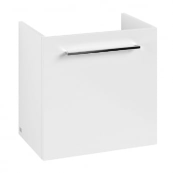 Villeroy & Boch Avento Wall Hung Vanity Unit LH with Basin 550mm Wide - Brilliant White with Chrome Handle