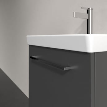 Villeroy & Boch Avento Wall Hung Vanity Unit RH with Basin 550mm Wide - Graphite with Chrome Handle