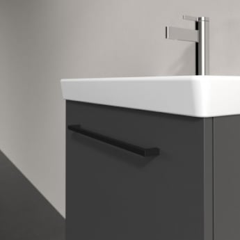 Villeroy & Boch Avento Wall Hung Vanity Unit LH with Basin 550mm Wide - Graphite with Black Handle