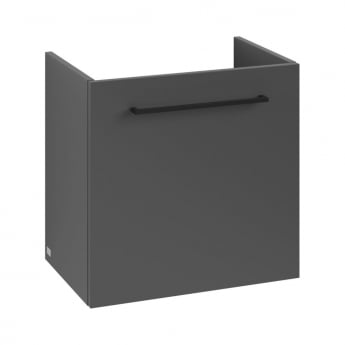 Villeroy & Boch Avento Wall Hung Vanity Unit LH with Basin 550mm Wide - Graphite with Black Handle