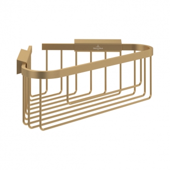 Villeroy & Boch Elements Tender Corner Wire Shower Basket 260mm Wide - Brushed Gold