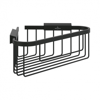 Villeroy & Boch Elements Tender Corner Wire Shower Basket 260mm Wide - Matt Black