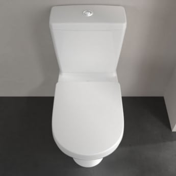 Villeroy & Boch O.novo Open Back Close Coupled Toilet with Push Button Cistern - Soft Close Seat