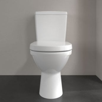 Villeroy & Boch O.novo Open Back Close Coupled Toilet with Push Button Cistern - Soft Close Seat