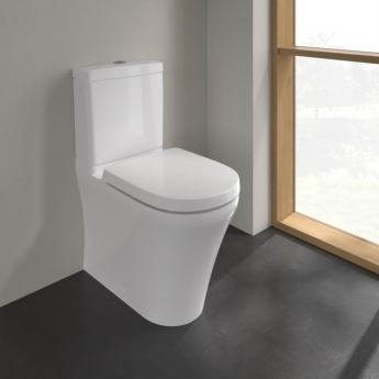 Villeroy & Boch O.novo Comfort Height Rimless Close Coupled Toilet with Push Button Cistern - Soft Close Seat